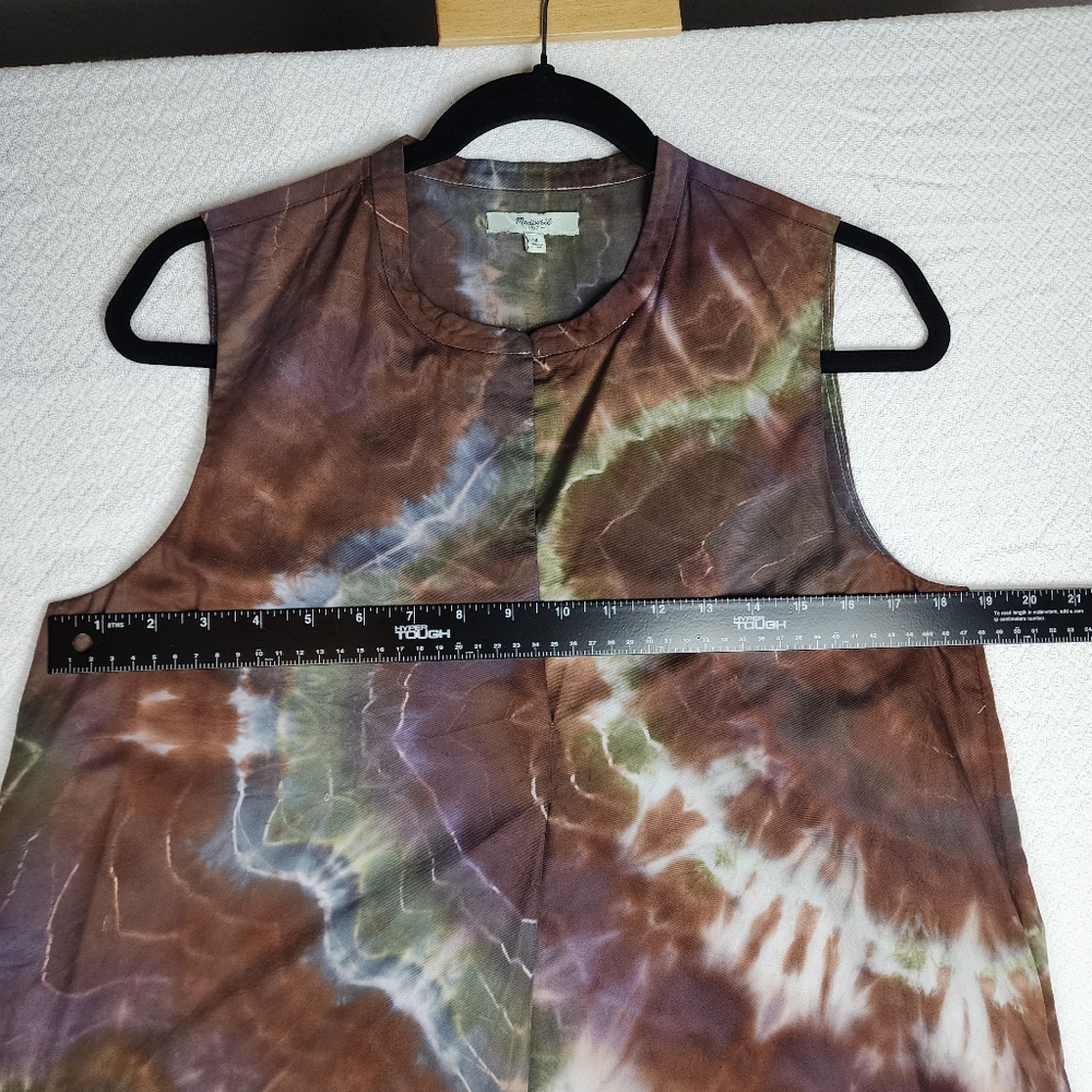 Madewell Tie-Dye Midi Dress in Brown and White - Picture 5 of 10